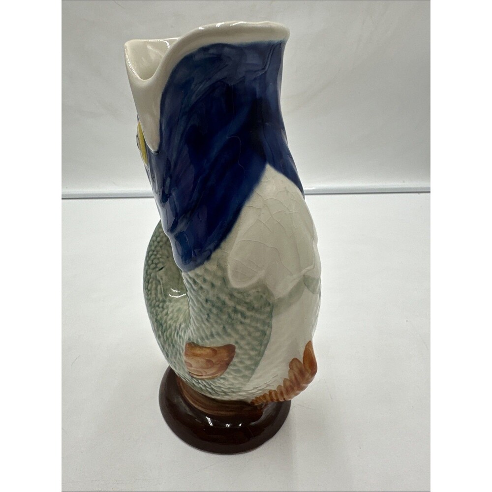 Secla Portugal Majolica Colorful Gluggle Jug Pitcher Gurgling Carp Fish 9" - Picture 4 of 8